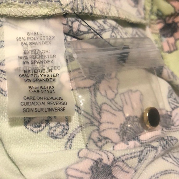 Karl Lagerfeld PARIS 🌸 Beautiful Mint Green w/Pale Pink Flowers Sleeveless SZ M - Picture 7 of 8